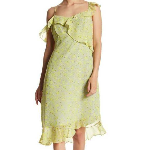 Nanette Lepore Dresses & Skirts - New Nanette Lepore 4 Anthropologie Lemon Meringue Yellow Ruffle Chiffon Dress